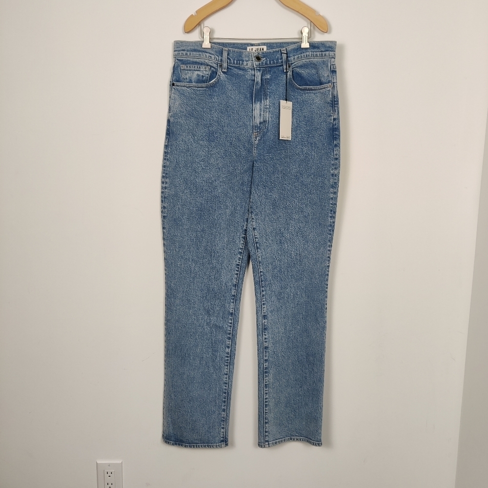 Le Jean High Rise Sabine Straight Jeans in Blue Size 31 NEW